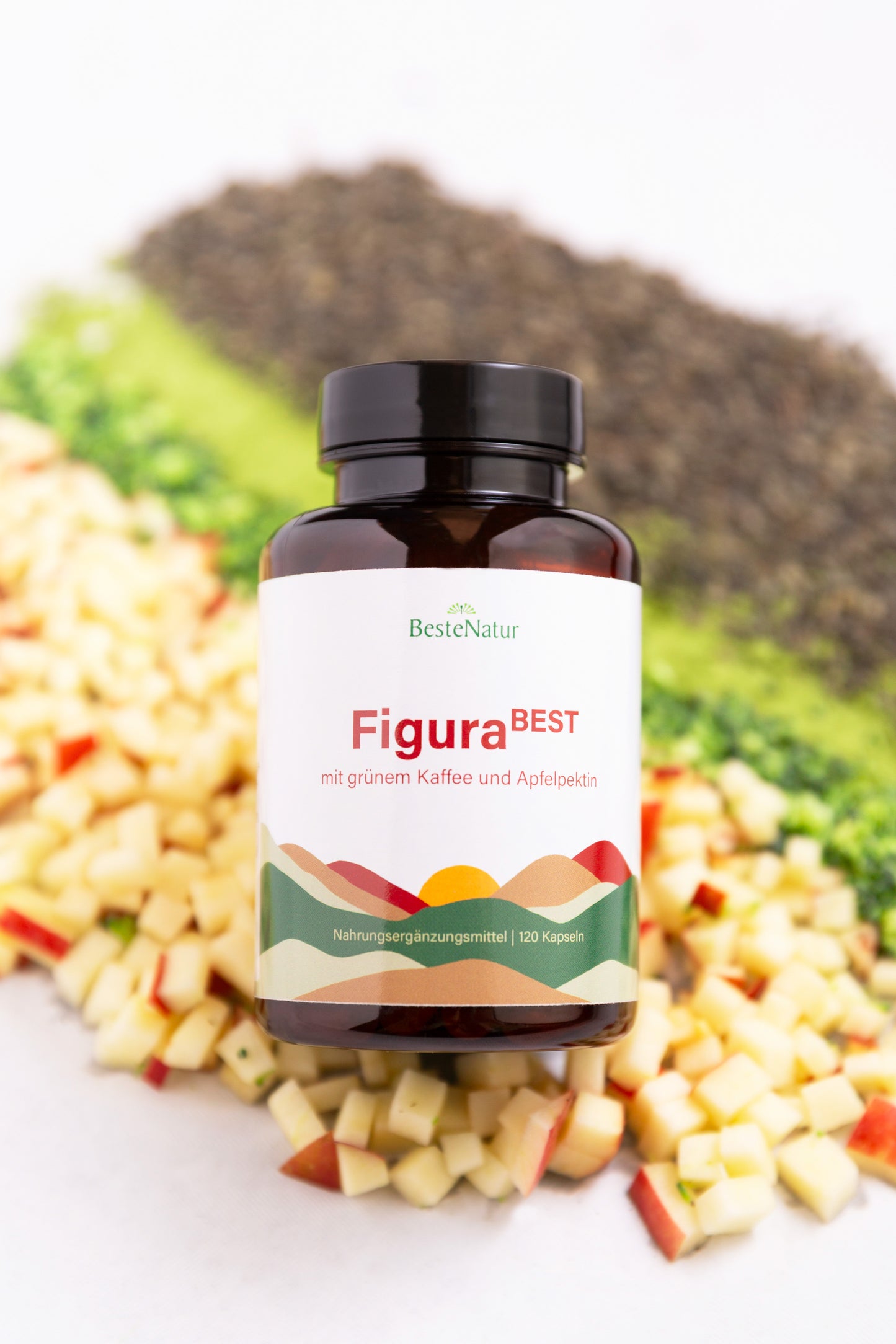 Figura Best Gemüseextrakt-Kapseln mit 1000mg Apfelpektin, Grüner Tee Extrakt, Grüner Kafffee Extrakt, Brokkoli Extrakt, 200% Vitamin C, Nahrungsergänzungsmittel, pflanzlich