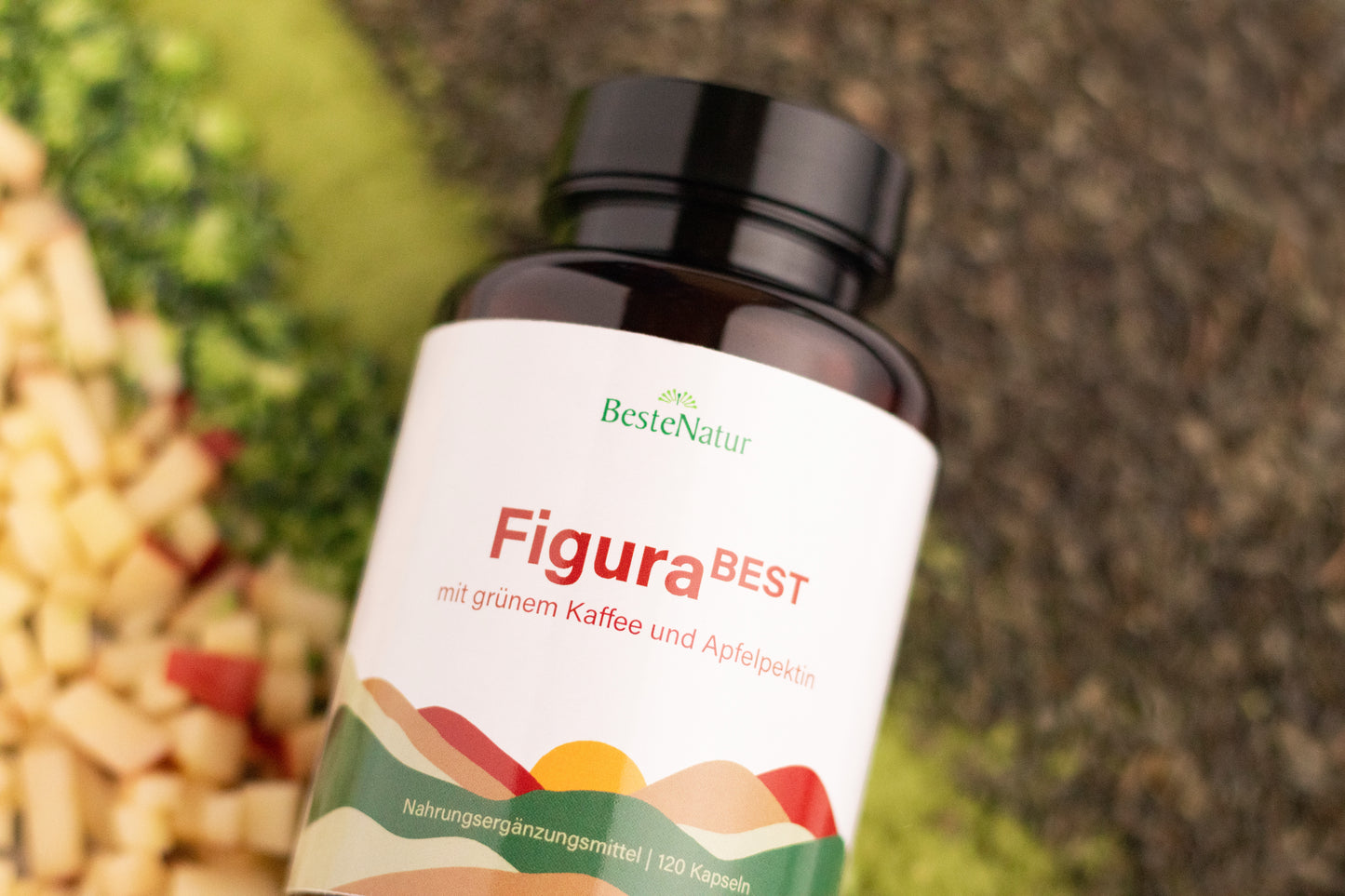 Figura Best Gemüseextrakt-Kapseln mit 1000mg Apfelpektin, Grüner Tee Extrakt, Grüner Kafffee Extrakt, Brokkoli Extrakt, 200% Vitamin C, Nahrungsergänzungsmittel, pflanzlich