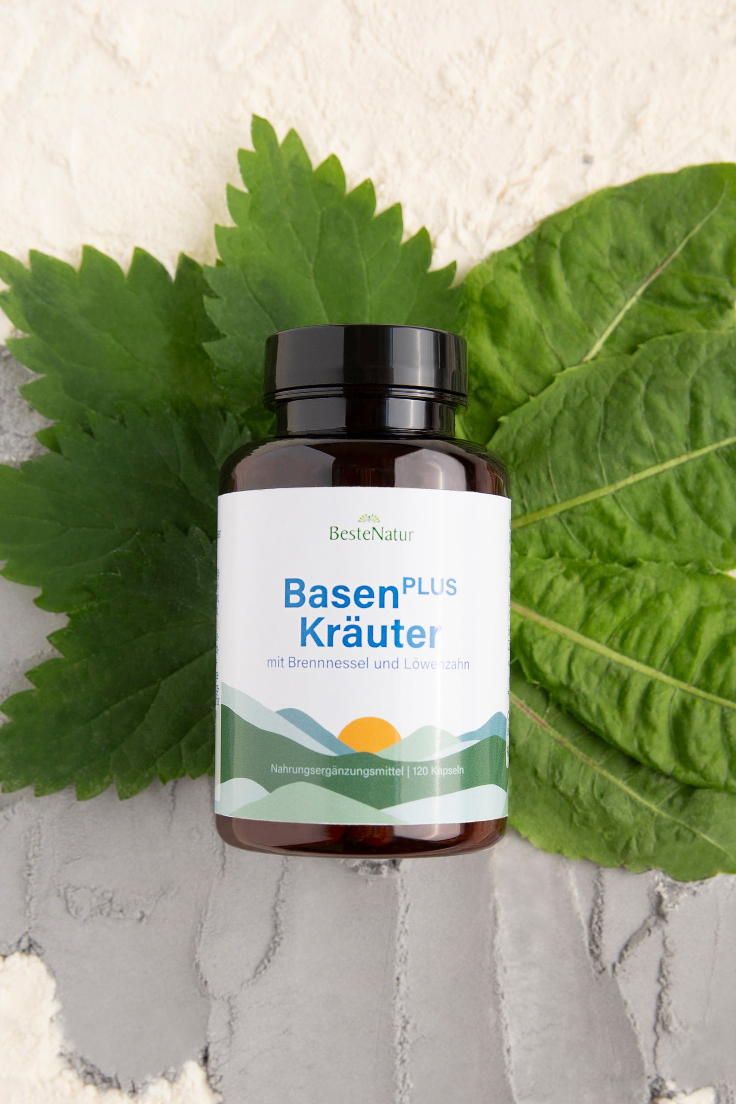 Basen plus Kräuter, Basen Kapseln mit Brennessel und Löwenzahn, Kalium, Calcium, Magnesium und Zink, für den Säure-Basen Haushalt, vegan, Nahrungsergänzungsmittel